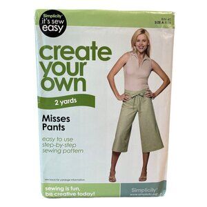 Simplicity It's Sew Easy Misses Pants Sewing Pattern Size A 8-18